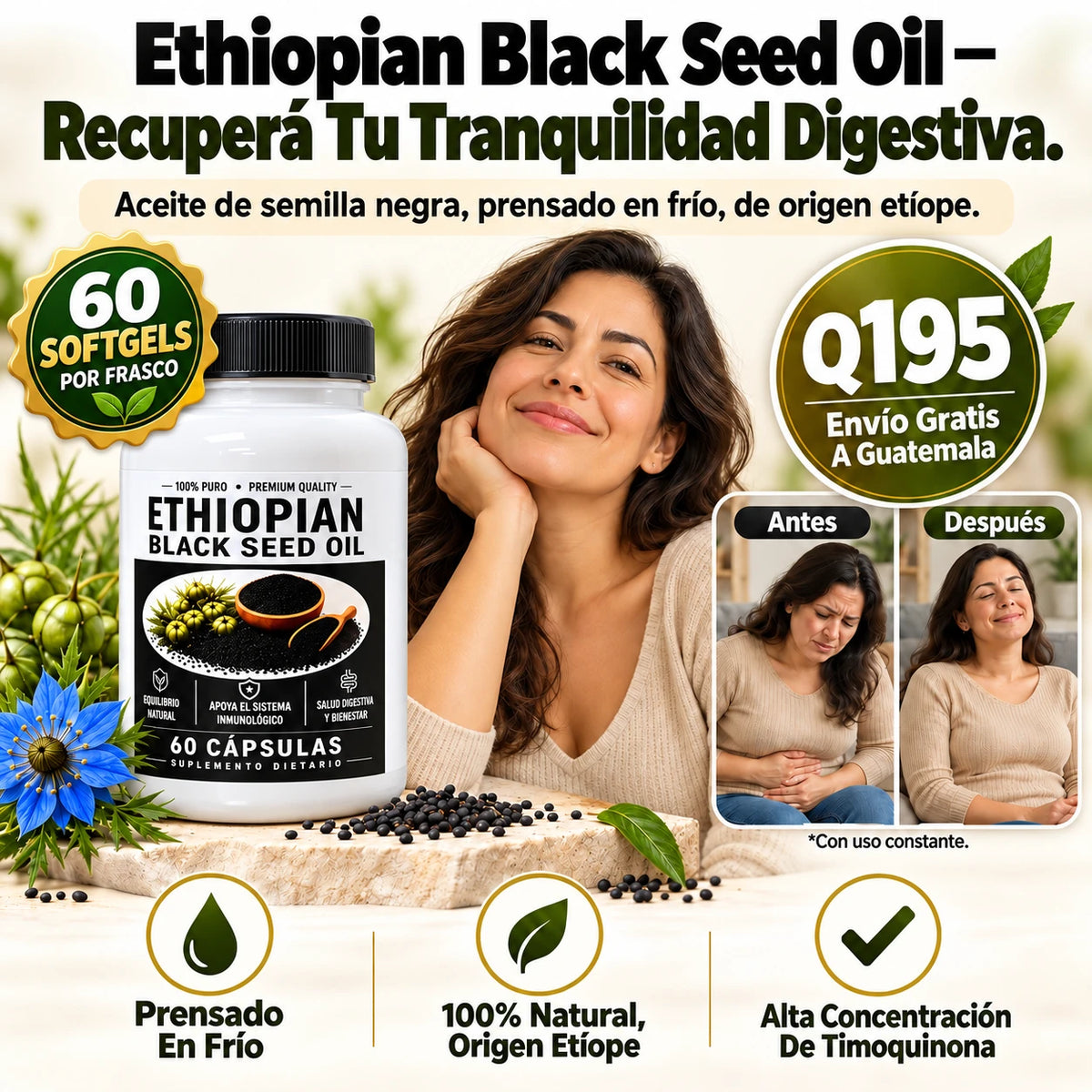 ETHIOPIAN BLACK SEED OIL — Recuperá Tu Tranquilidad Digestiva