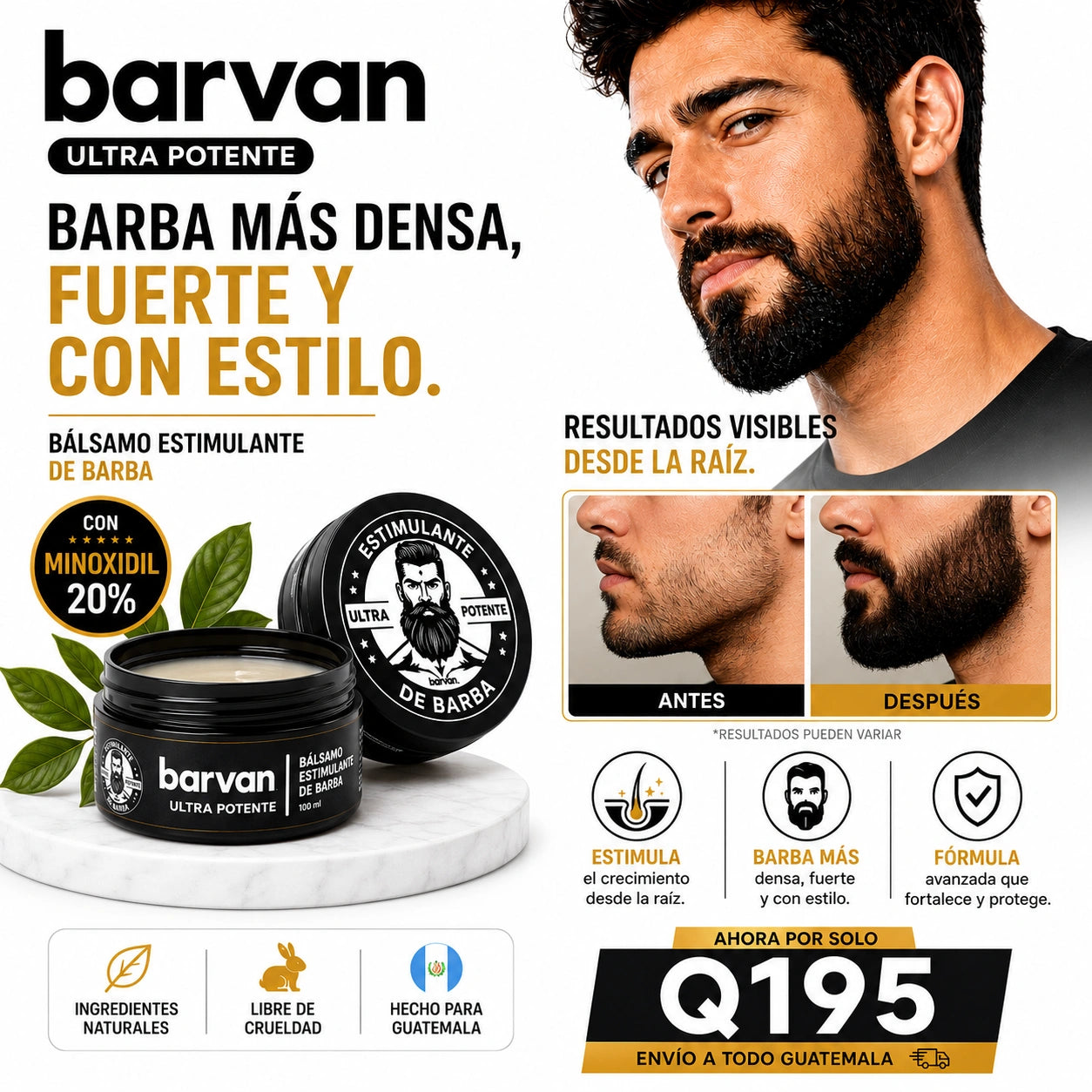 BARVAN™ — Fórmula Avanzada para el Crecimiento de Barba