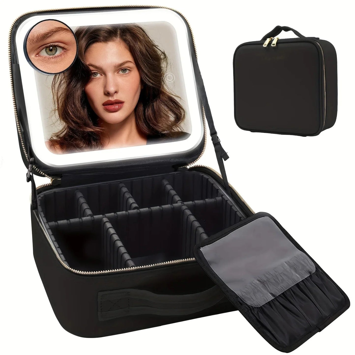 COSMETIQUERA PROFESIONAL – CON ESPEJO LED