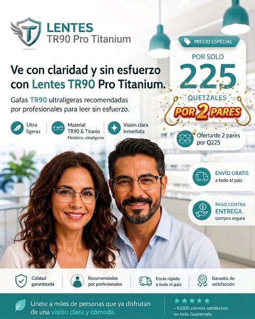 Lentes TR90 Pro Titanium - Trabaja Y Navega Sin Forzar La Mirada.