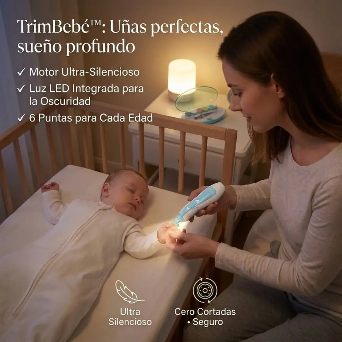 TrimBebé™ — Cortaúñas Eléctrico para Bebés