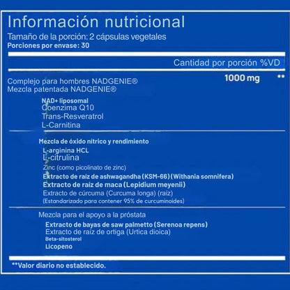 Capsulas Complex NAD+ Para Hombres