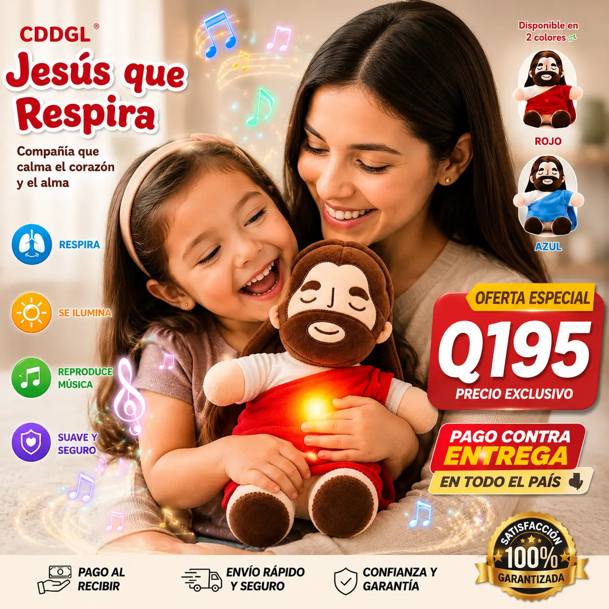 Peluche de Jesús que respira para relajar