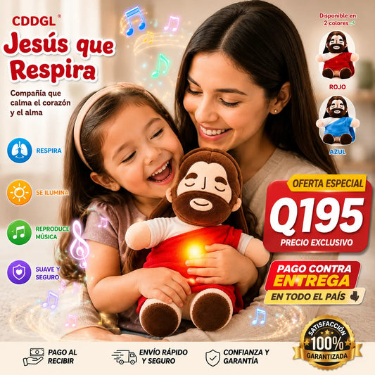 Peluche de Jesús que respira para relajar
