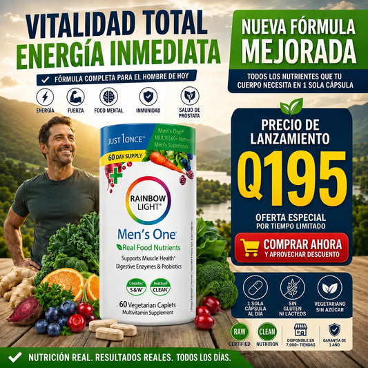 Rainbow Light Men's One® · Hecho para el hombre que no se detiene.