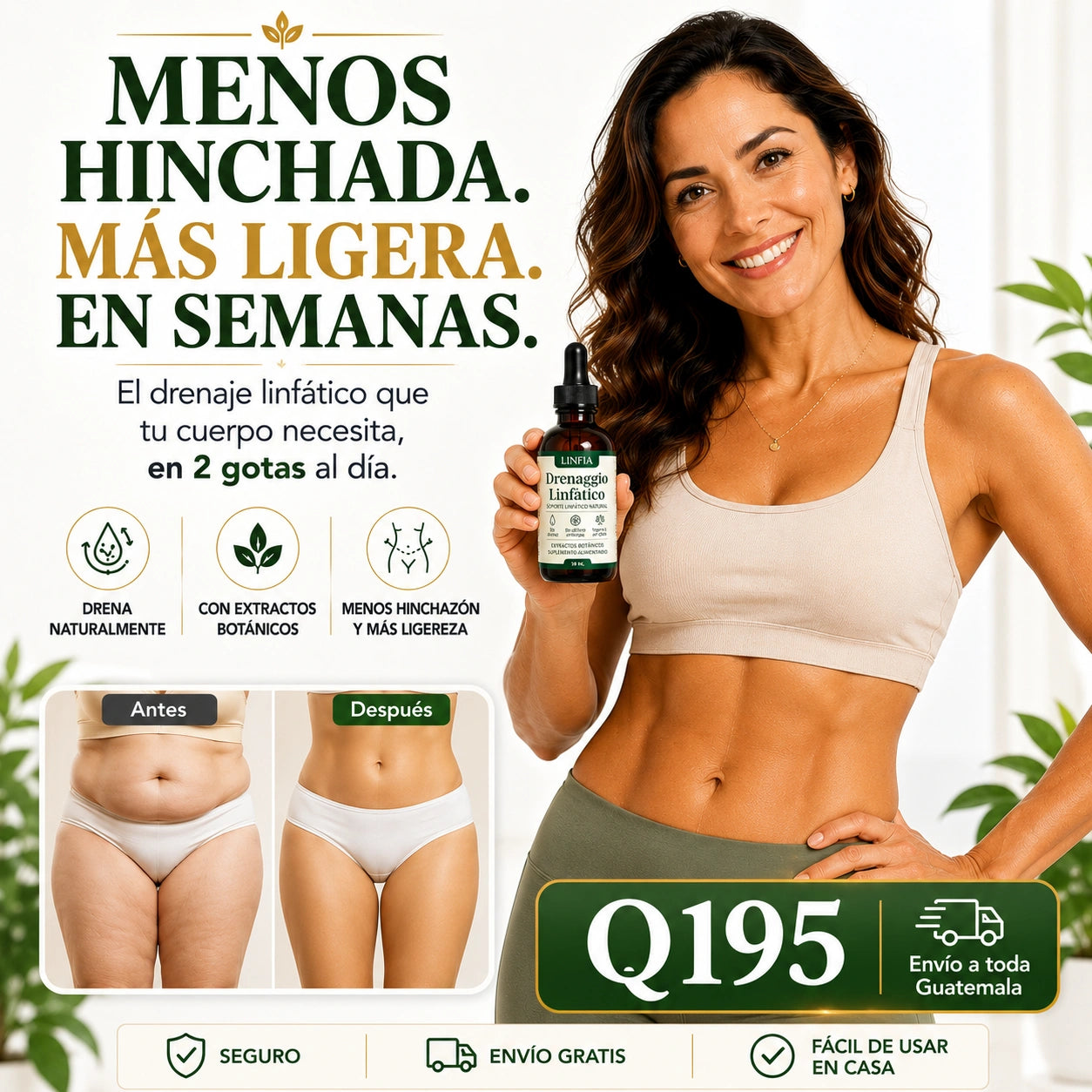 Gotas de Drenaje Linfático —  Adiós a la Hinchazón que la Dieta Nunca Pudo Quitar