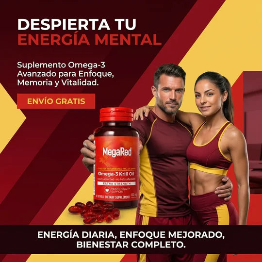 MegaRed – Omega-3 + Krill | Corazón Fuerte, Más Energía y Bienestar Diario